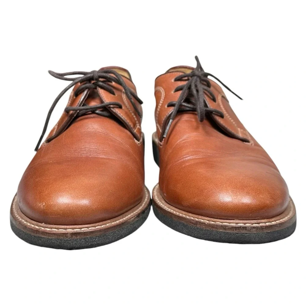 Johnston & Murphy Barlow Oxford Plain Toe Dress Shoe Men Sz 8 Brown Leather